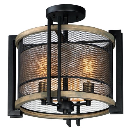Maxim Boundry 3-Light Flush Mount 27560BKBWAB